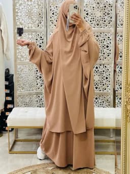 رمضان 2 قطعة طويلة خيمار مع تنورة مجموعة عباية المرأة المسلمة ملابس الصلاة دبي فستان الصلاة عيد النقاب جلباب عيد 2025