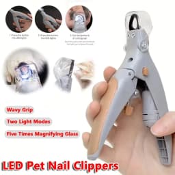 مقص أظافر LED للحيوانات الأليفة مع إضاءة، مقصات تجميل للقطط والكلاب للعناية البسيطة والآمنة بالأظافر