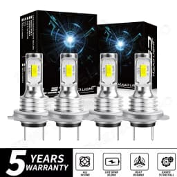 4 قطع H7 LED مجموعة المصابيح الأمامية كومبو لمبات عالية منخفضة شعاع أبيض فائق السطوع 6000 كيلو