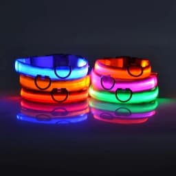 طوق مضيء قابل للتعديل للكلاب مع إضاءة LED، قابل لإعادة الشحن عبر USB، طوق وامض مضاد للضياع/للتجنب من حوادث السيارات، منتجات للحيوانات الأليفة