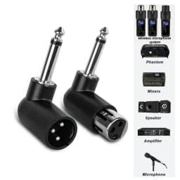 محول XLR ذكر إلى 6.35 مم (1/4 بوصة) أنثى - واجهة صوت متوازنة 3 دبابيس، مناسبة للميكروفونات ومكبرات الصوت وواجهات الصوت
