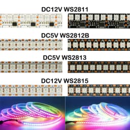 WS2812B WS2815 WS2813 شريط LED RGBIC قابل للعنونة بشكل فردي WS2811 WS2812 30/60/144 بكسل/led/m شريط إضاءة ذكي DC5V/12V