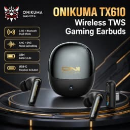 سماعات ألعاب لاسلكية ONIKUMA TX610 ثنائية الوضع 2.4 جيجاهرتز بلوتوث مع خاصية إلغاء الضوضاء النشط (ANC) وخاصية إلغاء الضوضاء البيئية (ENC) وتأخير منخفض مع دونجل USB-C للكمبيوتر والهاتف المحمول