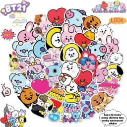 ملصقات كرتونية إبداعية مقاومة للماء من BT21 لشخصيات كويا وآر جي وشوكي مان وتشيمي وتاتا وكوكي، هدية لطيفة
