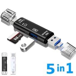 5 في 1 متعددة الوظائف USB 2.0 نوع C/Usb/مايكرو Usb /TF/SD قارئ بطاقات الذاكرة OTG قارئ USB بطاقة محول ملحقات الهاتف المحمول