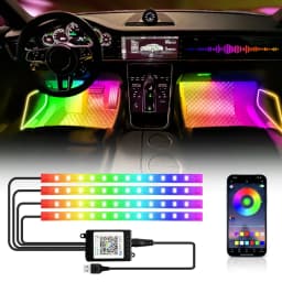 نيون 48 72 LED سيارة الداخلية المحيطة القدم الخفيفة مع USB اللاسلكية عن بعد الموسيقى App التحكم السيارات RGB جو مصابيح الزخرفية