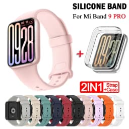 حزام + حافظة لهاتف Xiaomi Mi Band 9 Pro Strap Smart Band حافظة واقية من السيليكون معصمه سوار لـ Mi band 9Pro