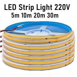 5 متر 10 متر 20 متر 30 متر COB LED قطاع ضوء 220 فولت فليكس الشريط مصباح مع IC رقاقة عالية مشرق 240 المصابيح الإضاءة الخطية RA90 الدافئة الطبيعية الأبيض