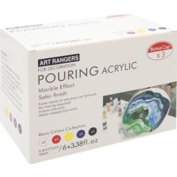 ارت رانجرس صب وسط، تأثير الرخام طلاء أكريليك، الالوان الاساسية، 6 ألوان 100.00 ml ( 3.52 oz )