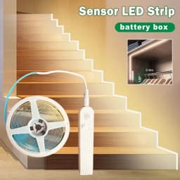 8 مللي متر COB Led قطاع 5 فولت مع محس حركة مرنة LED الشريط بطارية تعمل بالطاقة 320 المصابيح/م التعريفي ضوء الليل لدرج المطبخ