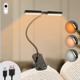 المزدوج رؤساء 14 LED التحكم باللمس القراءة الخفيفة مع 3 ألوان و 8 سطوع USB قابلة للشحن العناية بالعين كتاب ضوء كليب على كتاب/مكتب