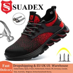 SUADEX أحذية أمان الرجال النساء الصلب تو الأحذية غير قابل للتدمير أحذية عمل خفيفة الوزن تنفس مركب تو الرجال EUR حجم 37-48