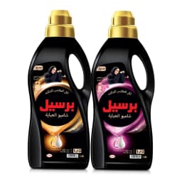 برسيل 2 في 1 شامبو عبايات برائحة الورد 1.8 لتر + رائحة العطور الفرنسية 1.8 لتر