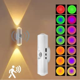 أضواء الخزانات LED محس حركة الضوء المحيط المغناطيسي RGB قابلة للشحن الجدار غروب الشمس مصباح المدخل الدرج المطبخ ضوء الليل