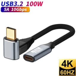 USB C 3.1 تمديد كابل نوع C PD100W شحن سريع ذكر إلى أنثى موسع الحبل لسامسونج ماك بوك برو 4k 60 هرتز كابل الفيديو