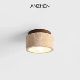 Led مصباح السقف سطح شنت النازل النمط الياباني حجر الخشب ضوء الجولة 110V220V لغرفة المعيشة الممر الشرفة شرفة