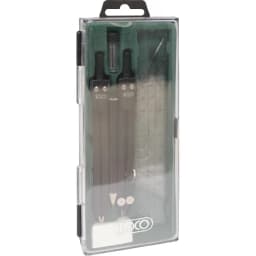 روكو طقم أدوات هندسية، طقم رياضيات مع سنون، فولاذ/بلاستيك، 9 أجزاء