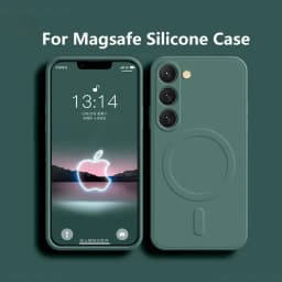 غطاء هاتف مغناطيسي متوافق مع نظام Magsafe، مصمم لهواتف سامسونج جالاكسي S26 وS25 وS24 وS23 وS26 Ultra وS26 Ultra Plus وFE، مصنوع من السيليكون السائل الناعم.