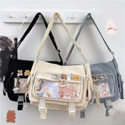 النمط الياباني Kawaii Itabag للدمى حقائب يد كبيرة حقائب مدرسية جديدة من النايلون للمراهقات حقيبة كتف JK حقيبة كروسبودي