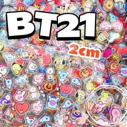 100 قطعة من لوحات أكريليك صغيرة بحجم 1/2 سم من BT21 للديكورات اليدوية، مغناطيسات الثلاجة، مواد حافظات الهواتف، هدايا وألعاب الأنمي والكرتون