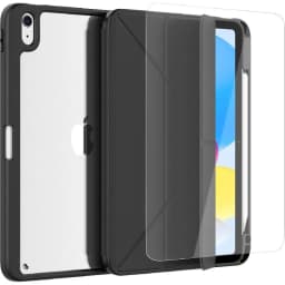 تيكبيك عبوة 2 في 1 حافظة كمبيوتر لوحي مع واقي شاشة، متوافق مع آيباد A16/10.9 الجيل 10، اسود