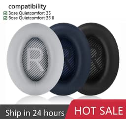 استبدال بطانة للأذن ل BOSE QC35 لسماعات QuietComfort qc 35 & 35 II وسائد أذن من رغوة الذاكرة غطاء أذن عالي الجودة