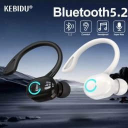 بلوتوث 5.2 الأعمال سماعة رأس لاسلكية الأذن هوك صغير HIFI باس إلغاء الضوضاء سماعة مع هيئة التصنيع العسكري ياربود الرياضة لعبة سماعة