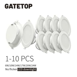 1-10 قطعة/الوحدة راحة Led النازل مصابيح LED مستديرة مصباح لوح 120 فولت 220 فولت 3000 كيلو-6000 كيلو 10 واط 20 واط 24 واط بقعة ل بهو إضاءة داخلية