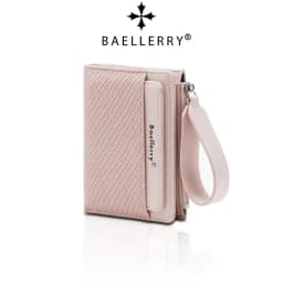 محفظة نسائية قصيرة من Baellerry بتصميم عصري مع سحاب وحامل عملات معدنية وفتحات متعددة للبطاقات