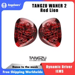 سماعات أذن داخلية Tangzu Waner 2 Red Lion Bass Edition بمحرك ديناميكي، صوت عالي الجودة، مريحة للارتداء، سماعات سلكية