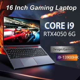 كمبيوتر محمول للألعاب مقاس 16 بوصة، RTX4050 6G، معالج Intel Core I9-13900HK، نظام تشغيل Windows 11، ذاكرة وصول عشوائي تصل إلى 64 جيجابايت DDR5، 2* M.2 NVME، قرص صلب SSD بسعة 2 تيرابايت، واي فاي.