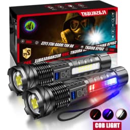 مصابيح LED قوية للغاية ذات مدى طويل 150 متر، كشاف فائق السطوع قابل لإعادة الشحن ومقاوم للماء، مصباح للتخييم في الهواء الطلق