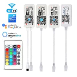 وحدة تحكم LED WIFI RGB RGBW بجهد 12 فولت و24 فولت، متوافقة مع تطبيقات أندرويد وiOS وبلوتوث، تحكم عن بعد بالأشعة تحت الحمراء من Magic Home لشرائط LED RGB وRGBW
