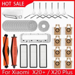ل Xiaomi روبوت فراغ X20 + / X20 زائد أجزاء الملحقات الرئيسية فرشاة الجانب فرشاة فلتر Hepa ممسحة القماش كيس لجميع الغبار استبدال الغيار