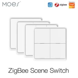 MOES 4 عصابة تويا زيجبي اللاسلكية 12 المشهد التبديل دفع زر تحكم بطارية تعمل بالطاقة أتمتة السيناريو لأجهزة تويا