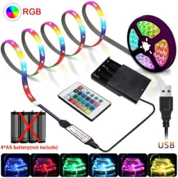 أضواء LED RGB مع بطارية USB 5 فولت LED قطاع أضواء الأشعة تحت الحمراء التحكم عن بعد شريط مرن الشريط لغرفة المنزل إضاءة خلفية للتلفاز ديكور