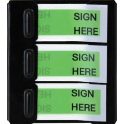 برونوتي علامات ترميز لاصقة، علامات ترميز لاصقة، "Sign Here"، اخضر