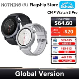 CMF BY NOTHING Watch 3 Pro ساعة ذكية 1.43 بوصة AMOLED ثنائي النطاق GPS و 130+ أوضاع رياضية بلوتوث مكالمة AI Energy IP68 مراقبة النوم