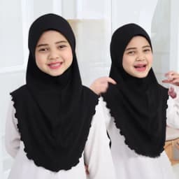 H120a قبعات حجاب سادة للفتيات الكبيرات، وشاح إسلامي، قبعة حجاب، قبعة أميرة، غطاء رأس سهل الارتداء، وشاح جميل للفتيات بعمر 10 سنوات