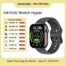 ساعة ذكية HAYLOU Hyper بشاشة AMOLED مقاس 1.97 بوصة تدعم نظام تحديد المواقع ثنائي النطاق والبوصلة والخرائط دون اتصال بالإنترنت والرد على الرسائل، مقاومة للماء حتى 5ATM
