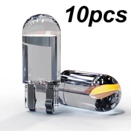 10X جديد W5W LED T10 أضواء السيارة COB الزجاج الأجزاء الداخلية لمبات الأبيض الجليد الأزرق الأصفر السيارات لوحة ترخيص مصباح قبة قراءة ضوء 12 فولت