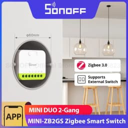 SONOFF MINI DUO 2-Gang Zigbee Smart Switch MINI-ZB2GS التحكم المزدوج الصغير والآمن يدعم المفتاح الخارجي يتطلب محور زيجبي