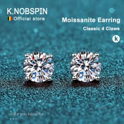KNOBSPIN 2.0ct مويسانيتي أقراط للنساء مختبر نمت الماس الأذن ترصيع 925 فضة غرامة مجوهرات هدية