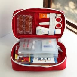 مجموعة الإسعافات الأولية للطب الصحي من قماش أكسفورد، محمولة لتخزين السفر في حالات الطوارئ، حقيبة حمل خارجية، حقيبة تخزين طبية باللون الأحمر