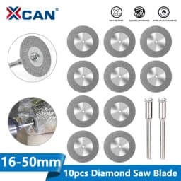 XCAN 10 قطعة 16-60 مللي متر الماس شفرة المنشار عجلة طحن بتصميم ماسة صغيرة شفرة منشار دائري ل دريمل أداة دوارة قرص قطع صغير