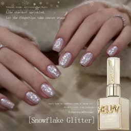 طلاء أظافر XEIJAYI 1Pc 15ml بتصميم ندفة الثلج والماس المسحوق والجليتر، تصميم جديد لتبييض الأظافر بالجليتر، مناسب لصالونات الأظافر النسائية، يعمل بتقنية UV/LED.