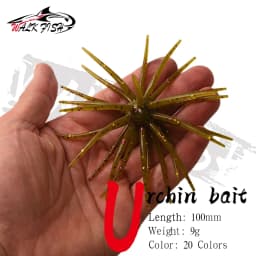 طُعم صيد السمك من السيليكون على شكل قنفذ البحر من WALK FISH، 3 قطع، 10 سم، 9 جرام، مصنوع من مادة TPE، لصيد سمك البرام والماندرين والتيلابيا والتراوت وسمك القاروص البحري.