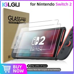 واقي شاشة من الزجاج المقسى 9H لجهاز نينتندو سويتش 2، ملحقات وحدة التحكم Switch2 الشفافة المضادة للخدش