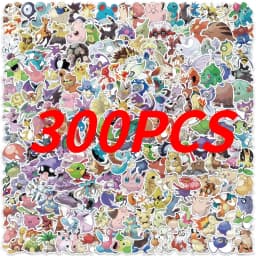 100/200/300 قطعة ملصقات بوكيمون كاواي بيكاتشو للزينة، ملصقات مقاومة للماء للاب توب والسكوتر والسيارة والأمتعة والهاتف، لعبة ملصقات