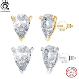 ORSA JEWELS 925 أقراط من الفضّة الاسترليني مع قطرة الماء قطع زركونيا حجر، مجوهرات أنيقة وخالدة للنساء LZE02